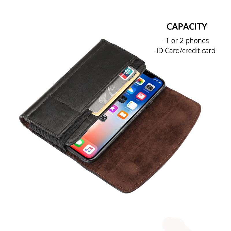 Phiên bản ngang Túi thắt lưng chất liệu da PU túi đựng điện thoại nam | BigBuy360 - bigbuy360.vn