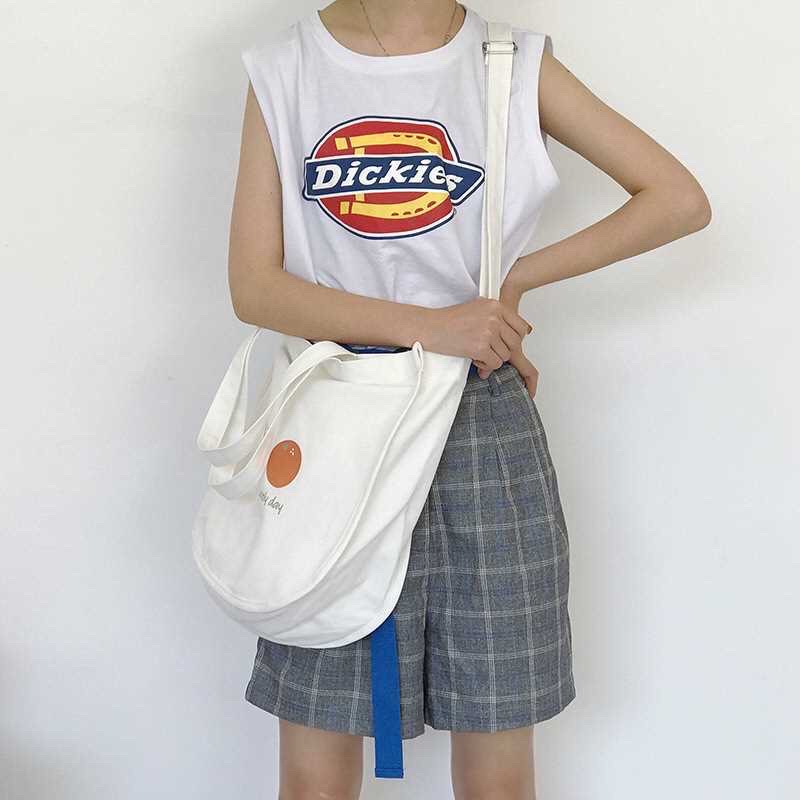 Túi tote 2 in 1 hình hoa quả form bầu cute (có sẵn, hình thật)