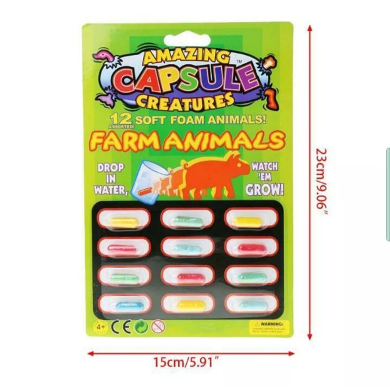 Set 12 Đồ Chơi Viên Nén Mở Rộng Bằng Bọt Biển Hình Động Vật Dễ Thương Cho Bé