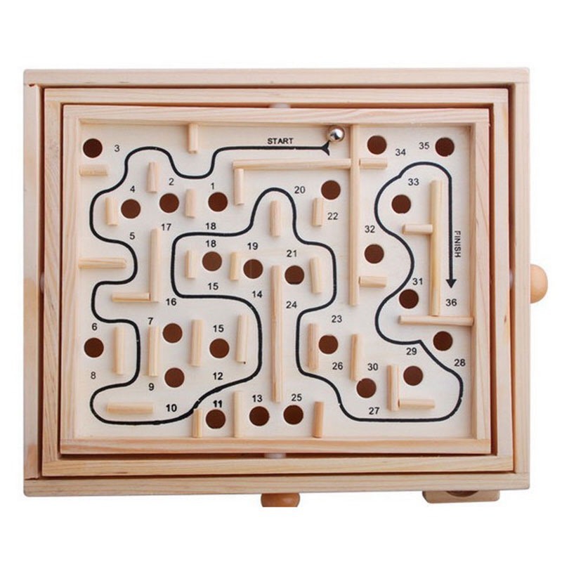Đồ chơi gỗ – Trò chơi lăn bi mê cung 36 cấp độ