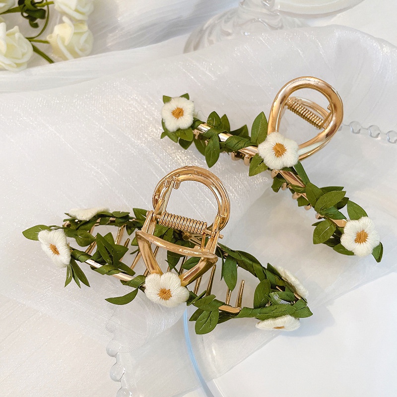 Kẹp Tóc Hình Hoa Lá Bằng Mây Thời Trang Hàn Quốc