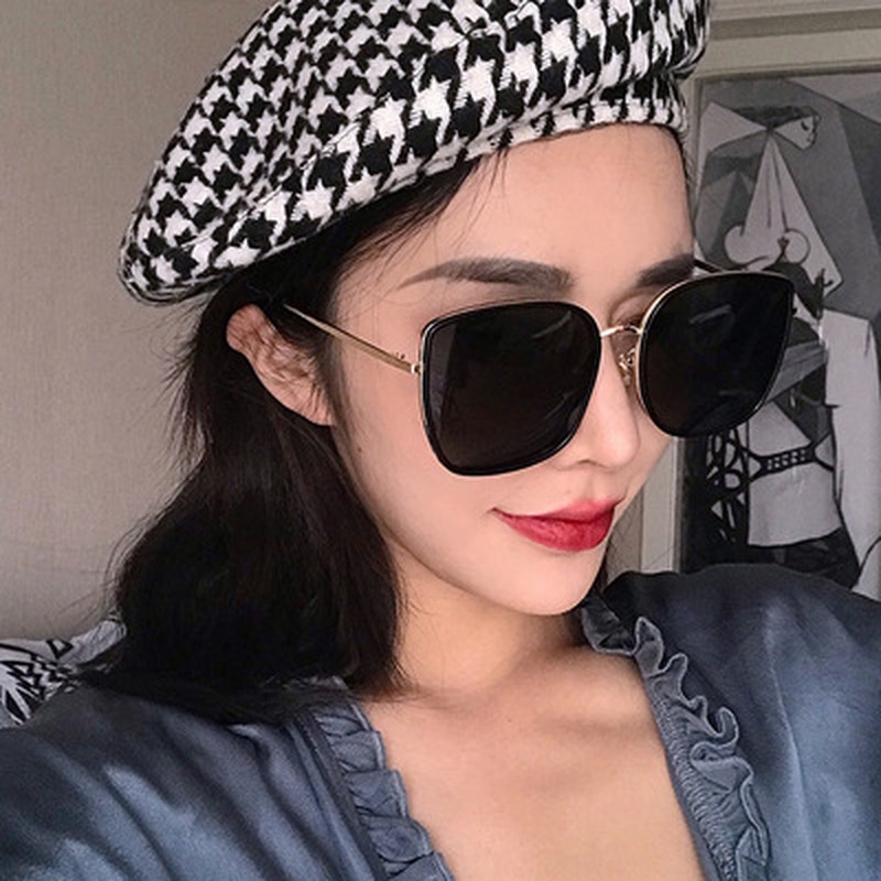 (AIMURUSI) COD Kính Mát Gọng Kim Loại Phong Cách Thời Trang Hàn Quốc