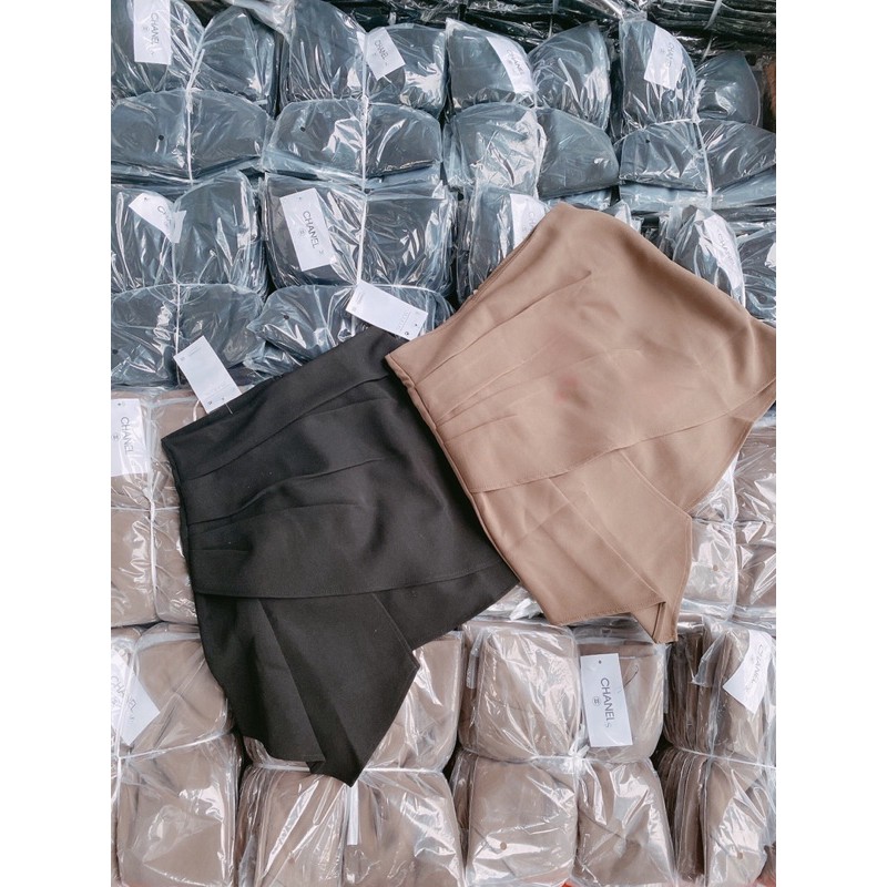 Chân váy ngắn nhún bèo chất tuyết mưa