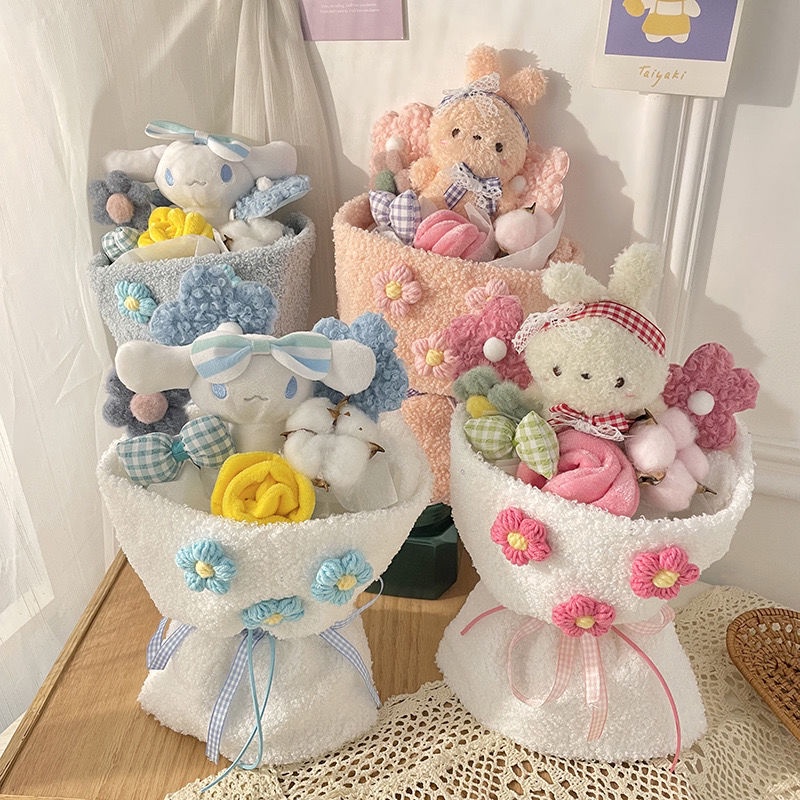 Bó Hoa Nhồi Bông Dễ Thương Dùng Làm Quà Tặng Cho Bạn Gái
