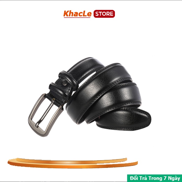 Thắt lưng nam đẹp cao cấp dây nịt da nam Charm kaiser khóa gài phụ kiện thời trang Khacle store