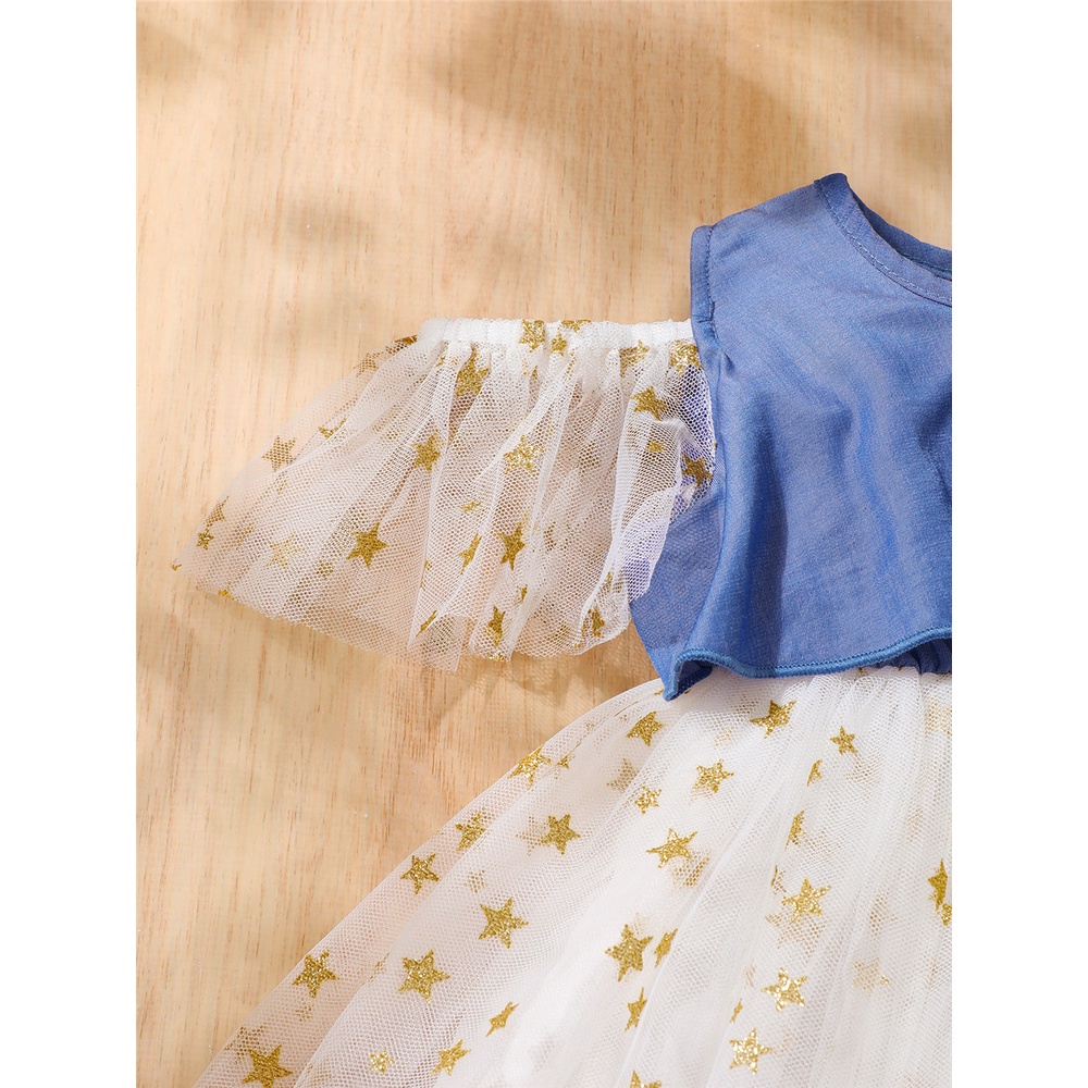 Đầm xòe MIKRDOO in hình ngôi sao cho bé gái 0-2 tuổi