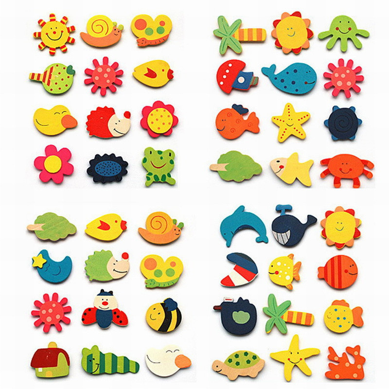 Set 12 nam châm tủ lạnh hình dạng động vật đáng yêu cho bé