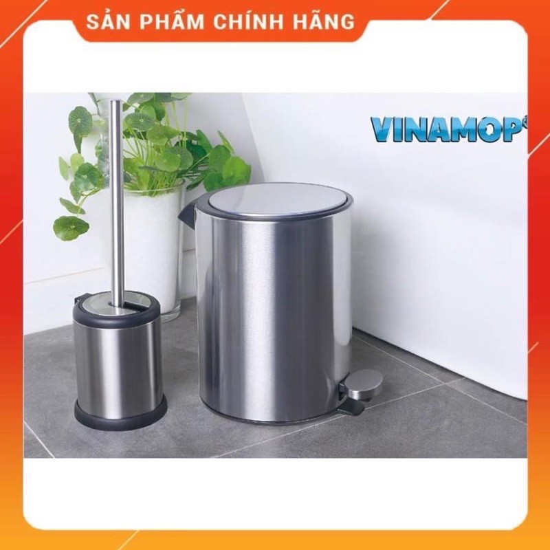 [Chính hãng-Lỗi 1 đổi 1] Thùng rác tròn inox đạp chân Vinamop cao cấp (Bảo hành 6 tháng