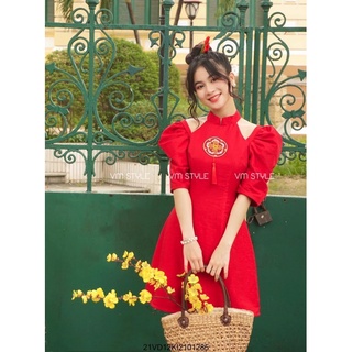 Bigsize - ❤️🔱 đầm tết khoét vai 🔱❤️