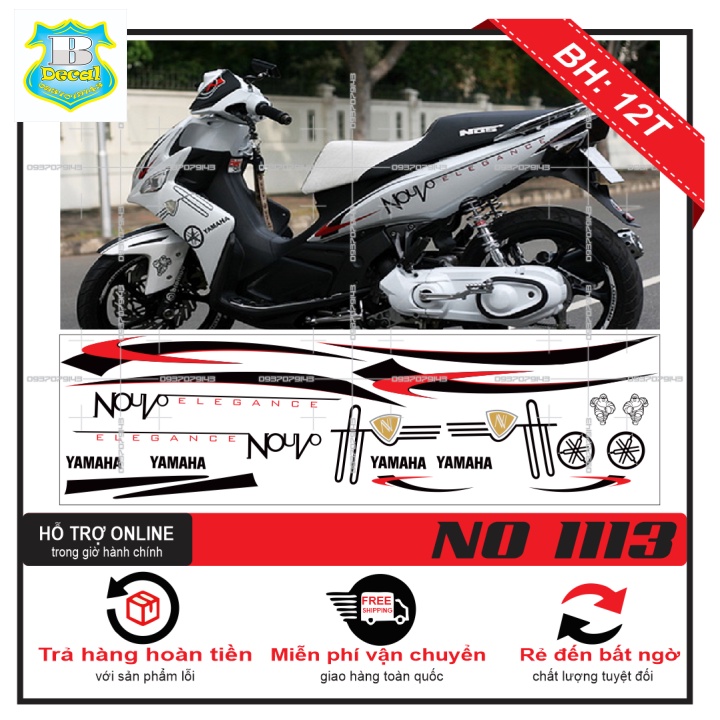 Ten rời xe NOUVO 4 LX DÁN XE TRẮNG 1113
