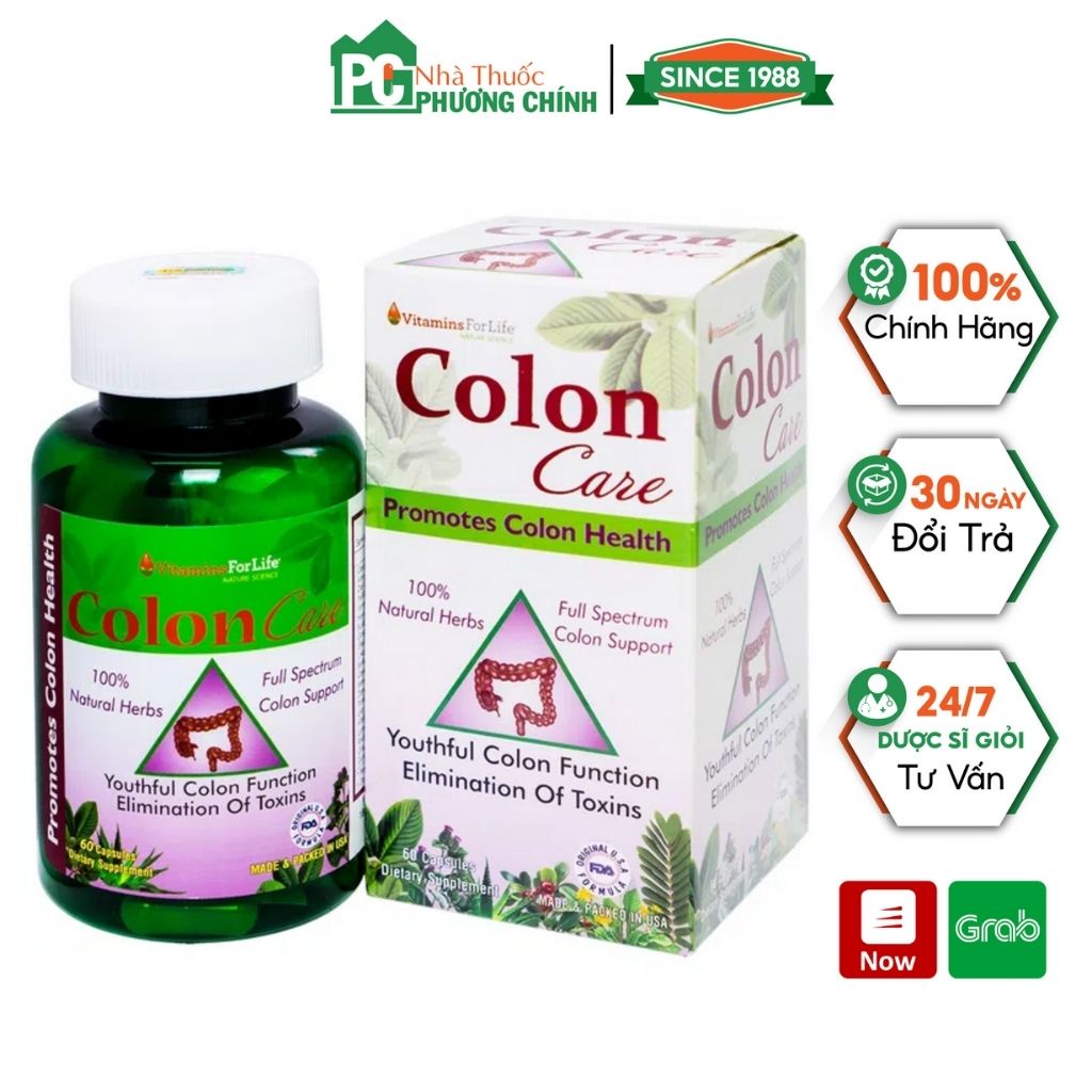 Viên Uống Đại Tràng Colon Care Vitamins For Life Giúp Tăng Cường Sức Khỏe Đại Tràng &amp; Hệ Tiêu Hóa (Hộp 60 Viên)