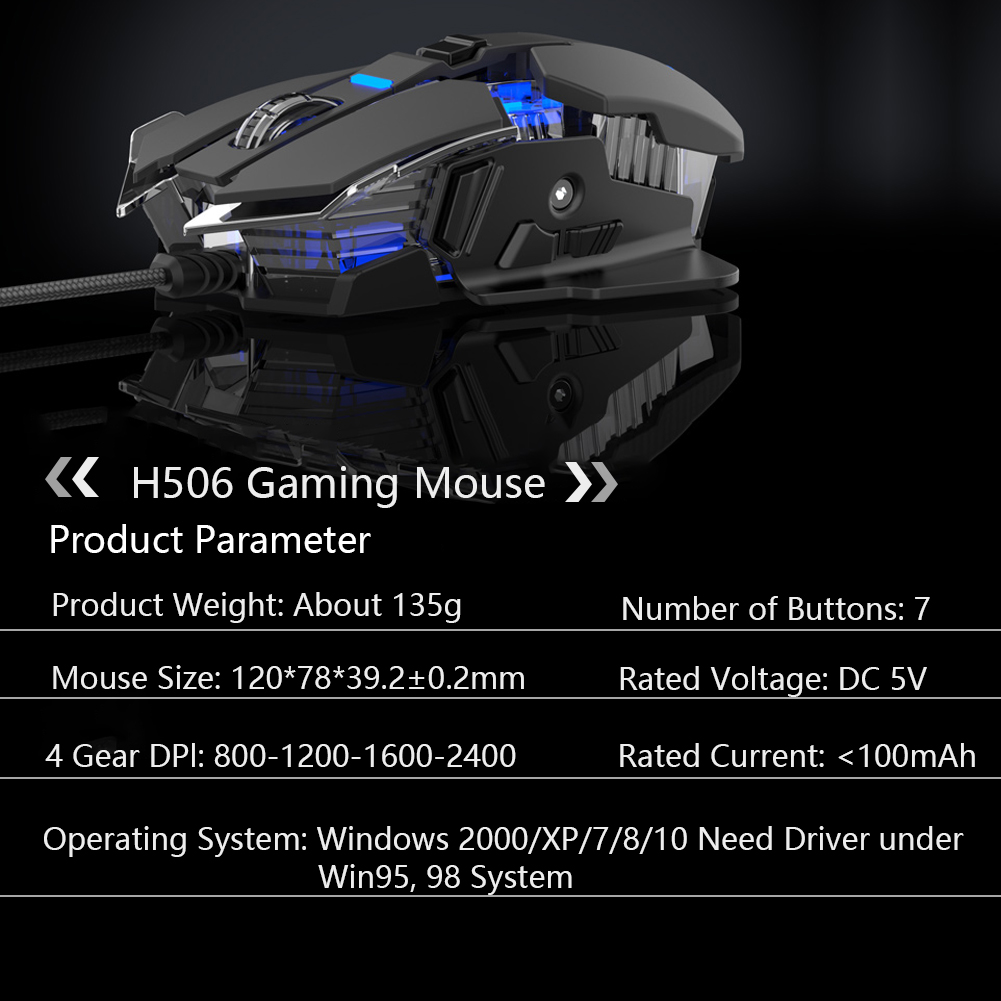 Chuột chơi game Aula H506 với đầy đủ phím chức năng macro cho máy tính