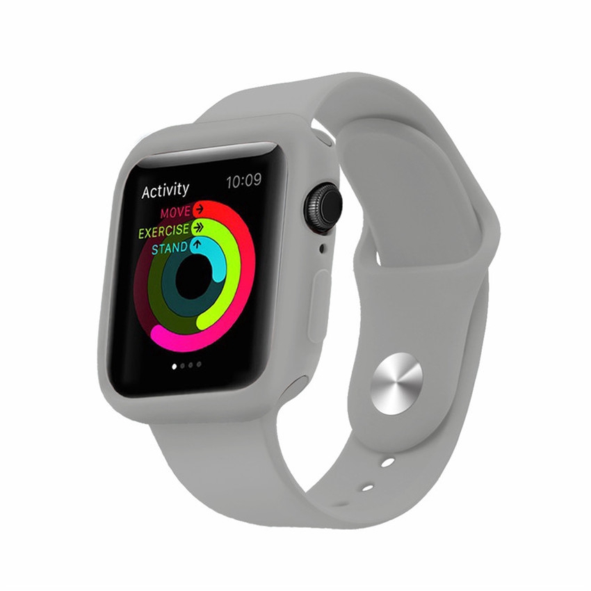 Bộ dây đeo và ốp nhựa mềm 2 trong 1 bảo vệ đồng hồ thông minh Apple Watch 5 4 3 2 1 42/ 44/ 40 MM