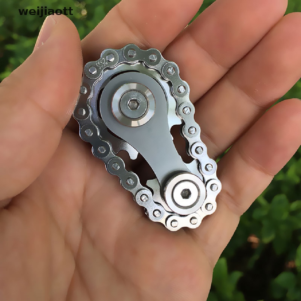 weijiaott Sprockets Flywheel Fingertip Gyro Sprockets Chains EDC Metal Toy Gear Spinner WT