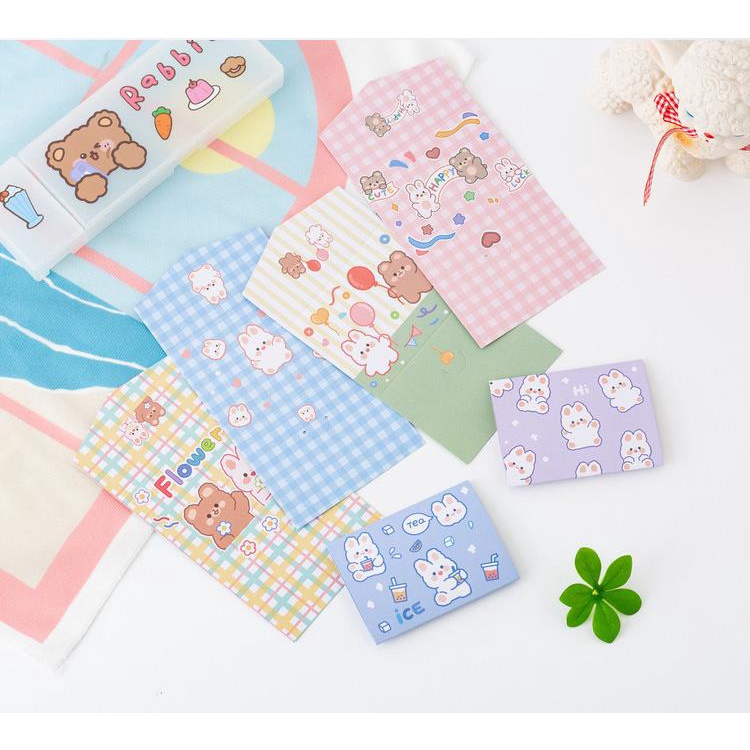 Thẻ Giấy Ghi Chú In Họa Tiết Hoạt Hình Dễ Thương Có Thể Gấp Gọn Tiện Dụng