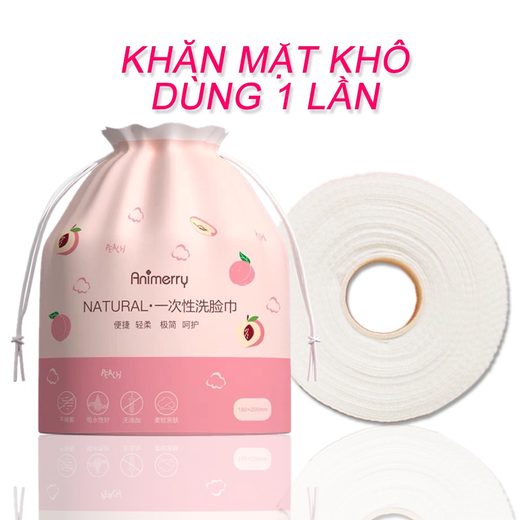 Khăn mặt khô Animerry dùng 1 lần lau khô, lau ướt _Khăn tẩy trang_Giấy lau mặt dùng 1 lần