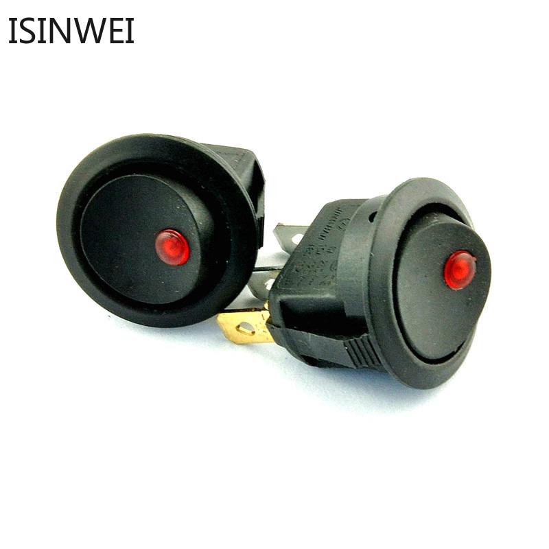5pcs Rocker Switch KCD2-202 Power Switch 3 PIN  LED Red Light