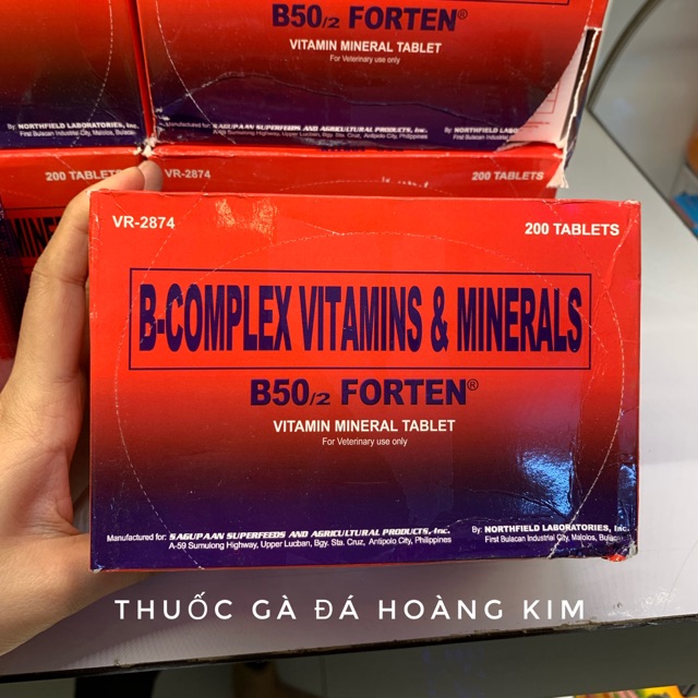 B50/2 - Thuốc bổ cho gà đá hộp 20 vỉ