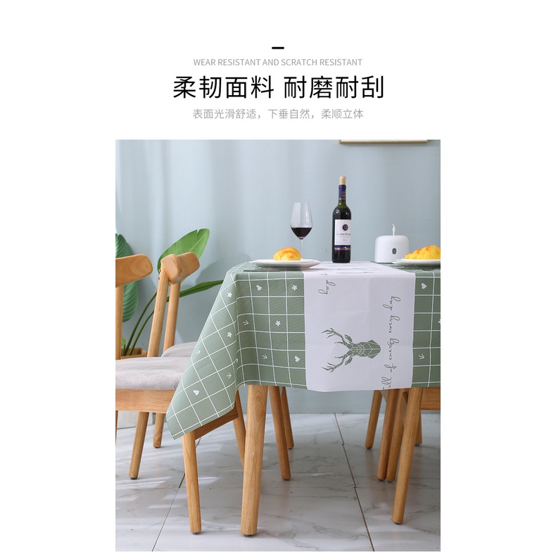 Tấm khăn trải bàn hình chữ nhật chống thấm nước chống bám dầu in họa tiết thời trang dành cho nhà cửa