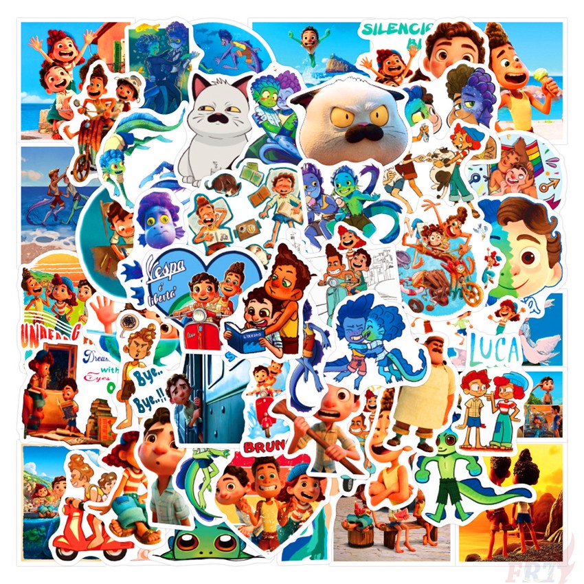 Set 50 Hình Dán Họa Tiết Hoạt Hình Luca Series 02 Chống Thấm Nước Trang Trí Vali / Ván Trượt / Laptop DIY