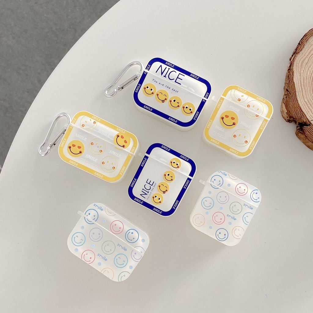 Vỏ Bảo Vệ Hộp Sạc Tai Nghe compatible AirPods Pro compatible AirPods 2/Pro Họa Tiết Mặt Cười Khung Màu Sắc 20213 Bằng TPU Tiện Dụng