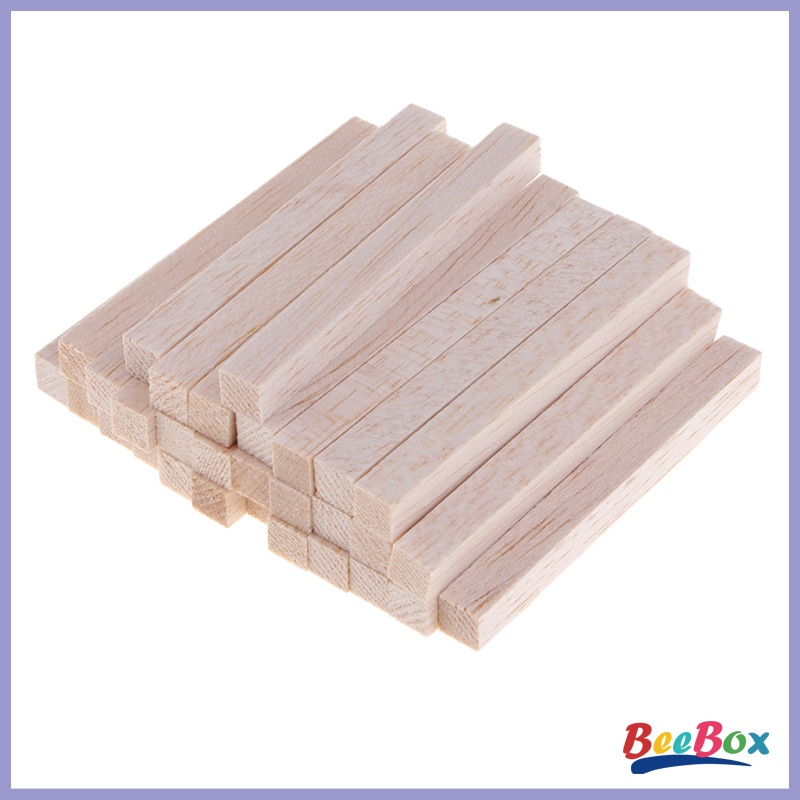 Set 30 Que Gỗ Vuông 100mm Không Hoàn Thiện Chuyên Dụng Làm Đồ Gỗ