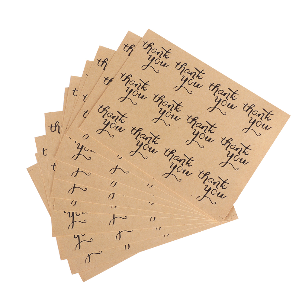Set 12 Nhãn Dán Trang Trí Quà Tặng In Chữ &quot;Thank You&quot; 3.5cm