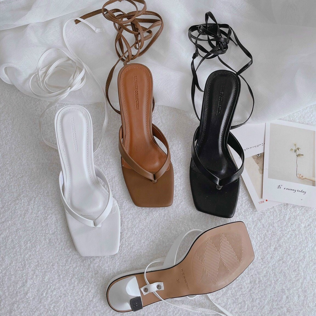 Sandal cao gót 7p dây kẹp ngón siêu Hot có thể tháo dây thành dép cực xinh - Chị Chảnh Store