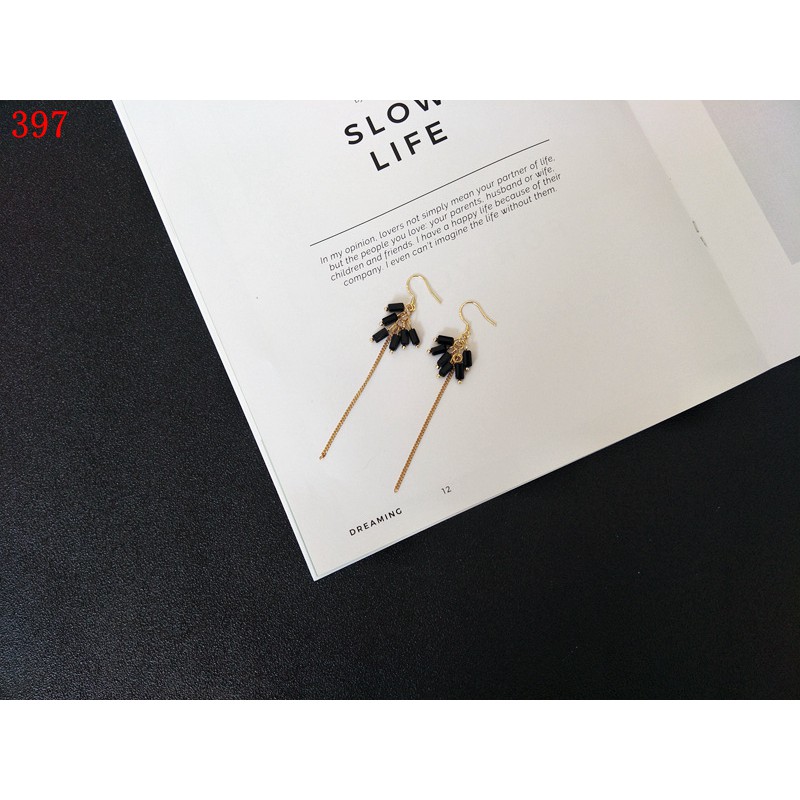 Bông tai thiết kế - phong cách âu mỹ - set bông tai tông đen #388-395