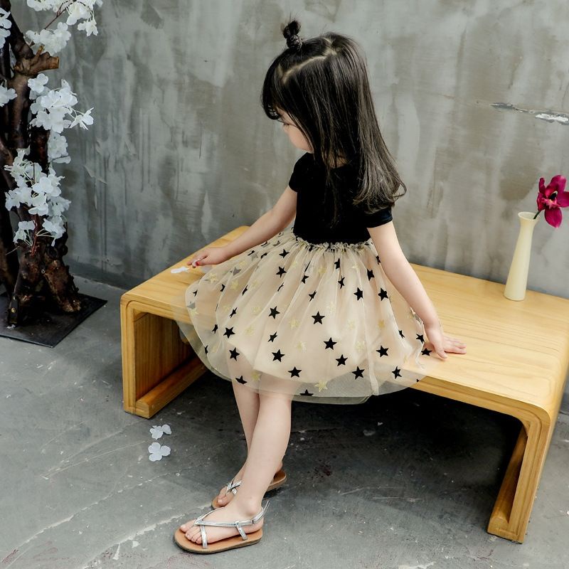 Đầm Công Chúa Phối Lưới Thiết Kế Xinh Xắn Thời Trang Mới Cho Bé Gái 0-8 Tuổi