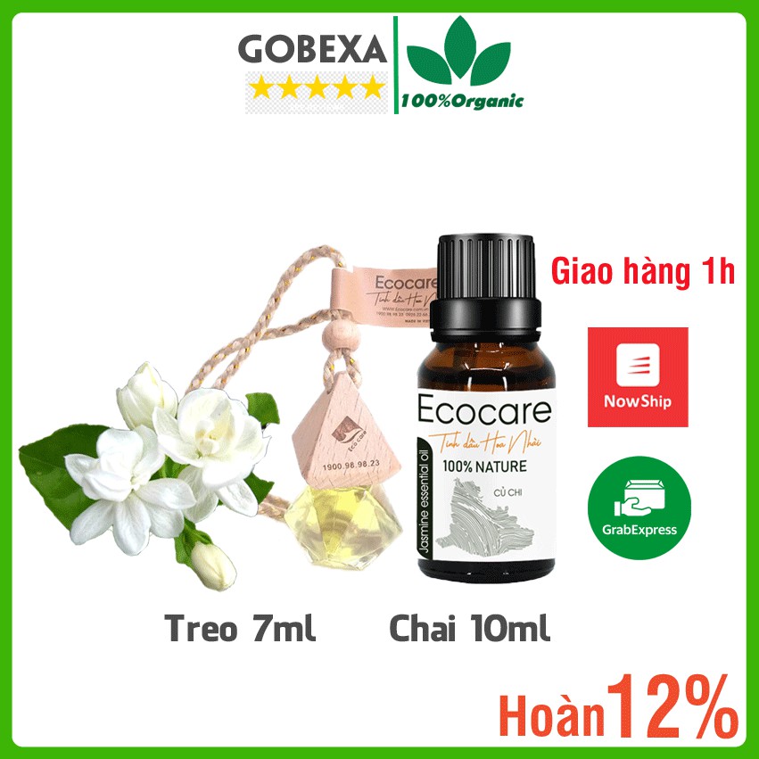 Tinh dầu hoa nhài Ecocare, chai 10ml, dạng treo 7ml