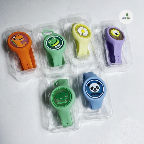 Đồng hồ tinh dầu đuổi muỗi phát sáng nhiều hình động vật cho bé,vòng tay đuổi côn trùng có mùi thơm