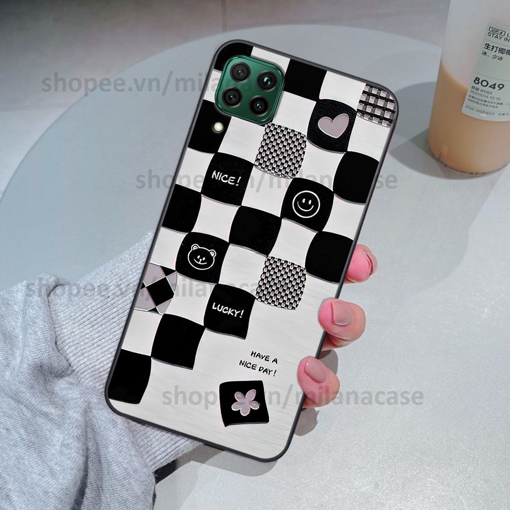 Ốp Huawei Nova 7i in hình caro trái tim siêu đẹp, siêu nét đầy phong cách cá tính