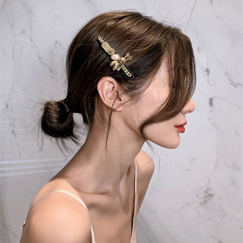 Kẹp tóc hình chú gấu nhỏ dễ thương phong cách retro F127