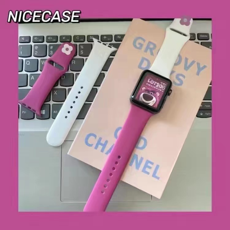 Dây Đeo Đồng Hồ Apple watch 2023 41mm 45mm 40mm 44mm iWatch Series 7 SE 6 5 4 3 2 1 42 41 45 38mm Bằng Silicon
