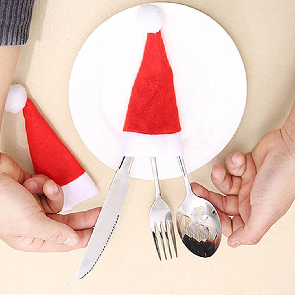 Túi Đựng Muỗng Đũa Trang Trí Bàn Ăn Họa Tiết Giáng Sinh