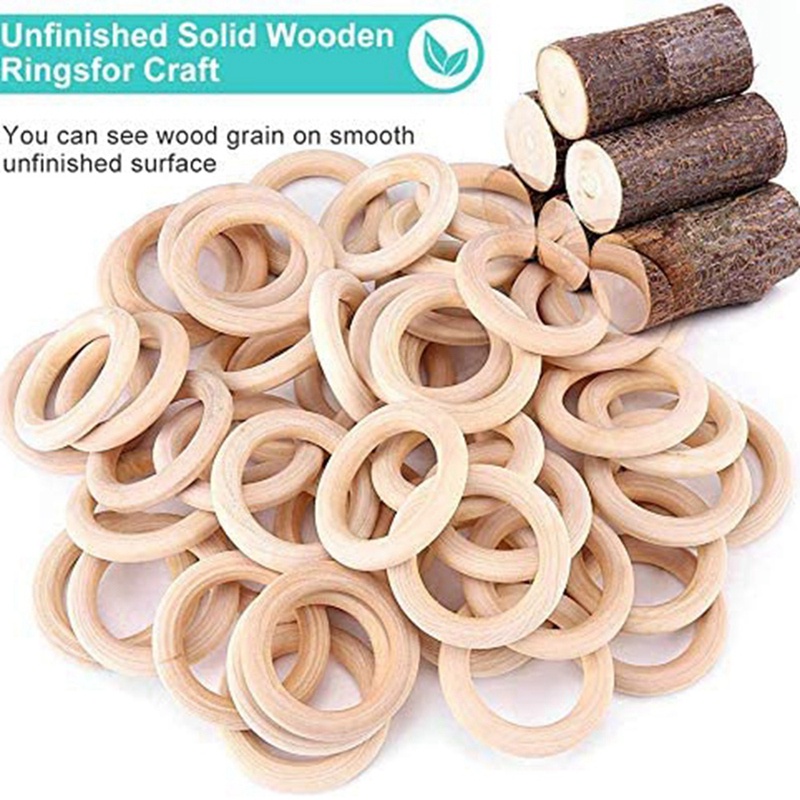 25 chiếc Nhẫn gỗ tự nhiên 70mm Vòng gỗ Macrame chưa hoàn thành Vòng tròn gỗ để tự làm Vòng thủ công Mặt dây chuyền Làm đồ trang sức