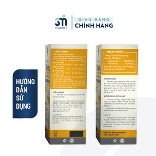 Vitamin D3 K2-Mk7 M'Smarty Giúp Hấp Thu Canxi, Tăng Chiều Cao, Chống Còi Xương Cho Trẻ Từ Sơ Sinh -Lọ 15 ml