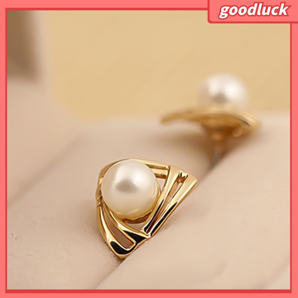 Bông Tai Hình Tam Giác Đính Ngọc Trai Giả Cho Nữ