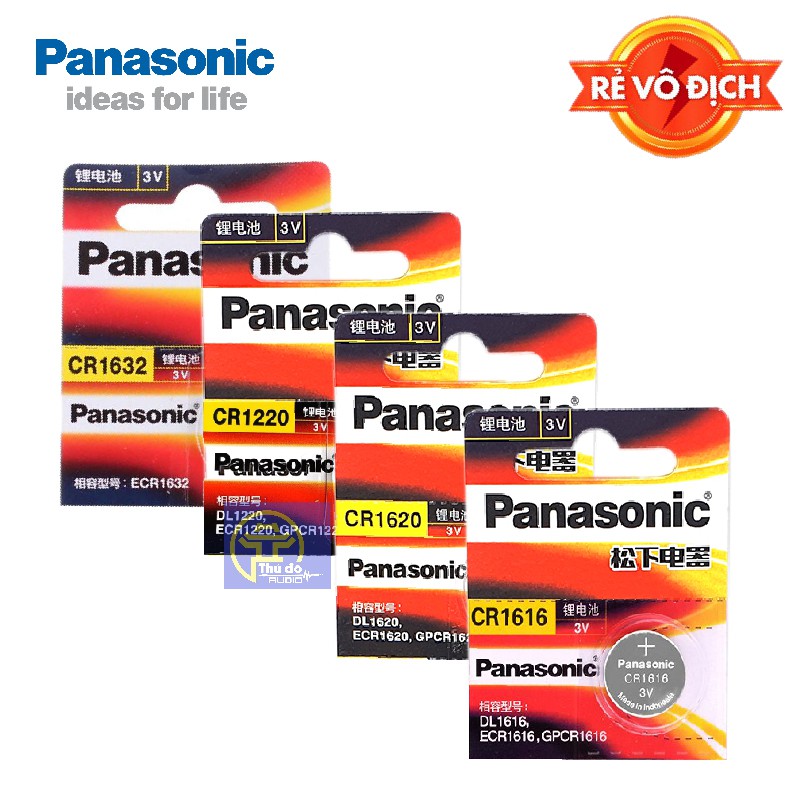 01 viên Pin cúc Panasonic CR1632, CR1620, CR1616, CR1220,CR2016,CR2025,CR2032 - Panasonic Lithium 3V