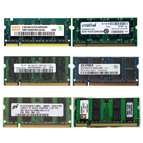 Combo 2 Ram laptop DDR2 2GB Giá siêu rẻ - Hàng chính hãng bảo hành 1 năm