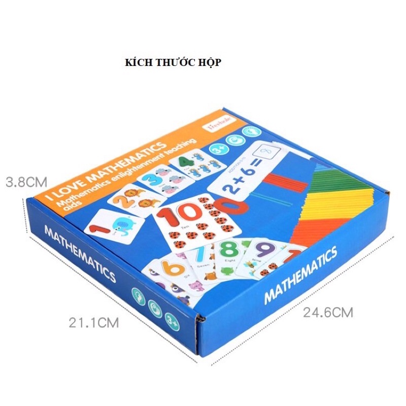 Giáo cụ giúp bé học toán, Đồ chơi giáo dục Montessori nhận biết mặt chữ số, màu sắc, học những phép tính cộng trừ cơ bản