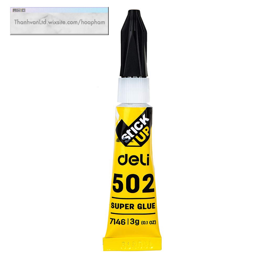 Keo 502 Super Glue Deli 7146 Dán Nhựa, Kim Loại, Gỗ, Porcelain, Cao Su, Da, Giấy