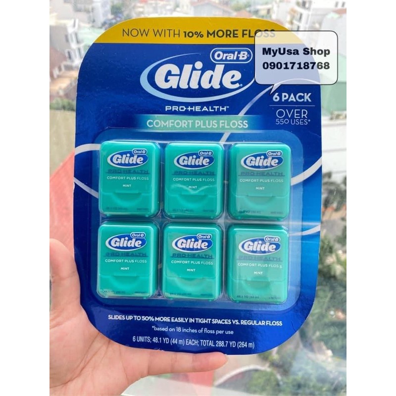 Chỉ nha khoa Glide ❤️ Chỉ nha khoa Oral - B Glide Comfort Plus Floss 264m của Mỹ