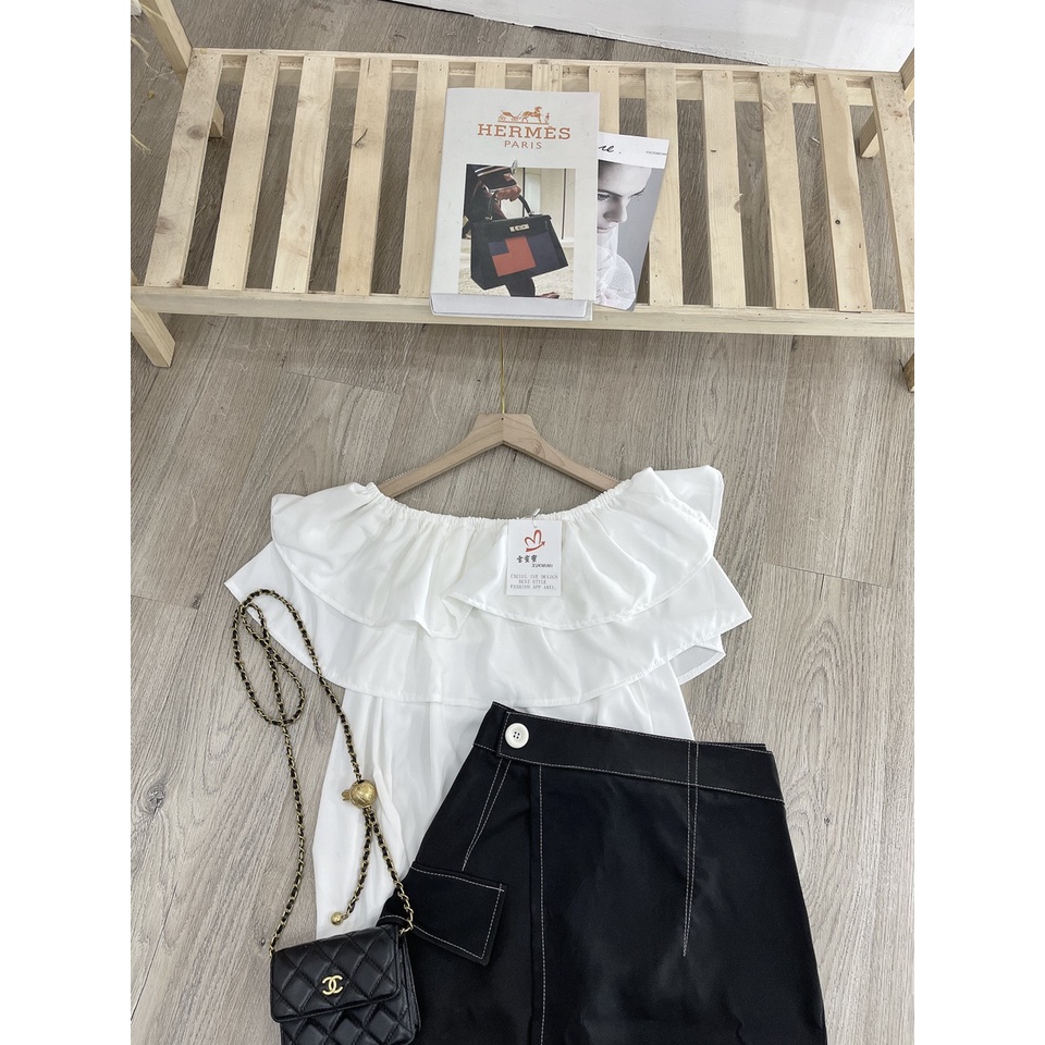 Set Trễ Vai Bèo Tầng Mix Quần Sooc | BigBuy360 - bigbuy360.vn