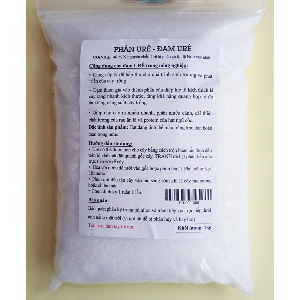 Phân Urê - Đạm Nguyên Chất (gói 1kg)
