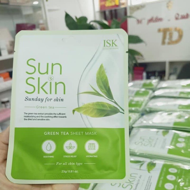 MẶT NẠ ISK TRÀ XANH SUNSKIN GREEN TEA SHEET MASK