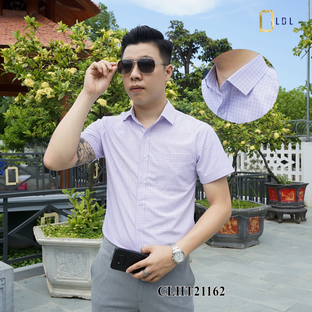 Áo So Mi Nam Công Sở Sọc Ô BamBoo , Mềm Mịn, Thoáng Mát, Hạn Chế Nhăn Nhàu