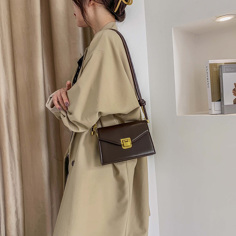 Túi đeo chéo đeo vai nữ da dáng vuông có khóa cao cấp công sở thời trang Alicehousee QH0007