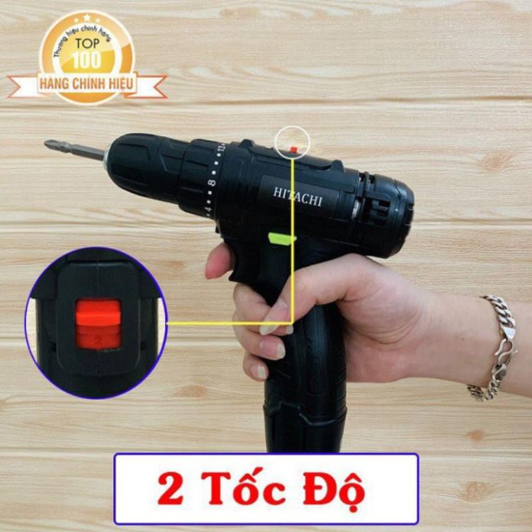 Máy khoan dùng pin cầm tay Hitachi 12V có trang bị đèn và 2 cấp tốc độ giúp bắn vít một cách chuyên nghiệp